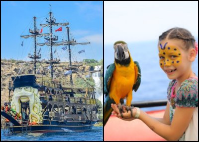 Antalya Piratenschiff mit Düden Wasserfall